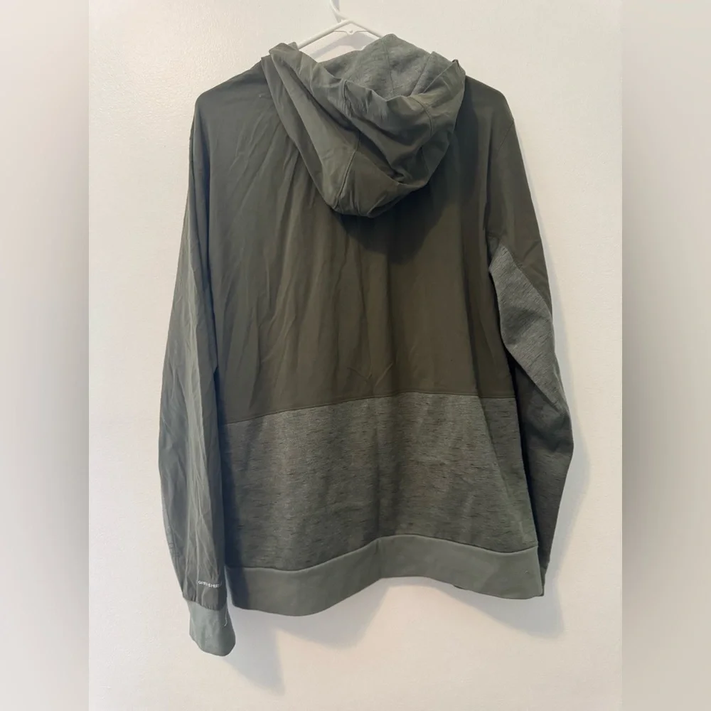 Columbia Green Zip Up Sweater with Two-Tone Design